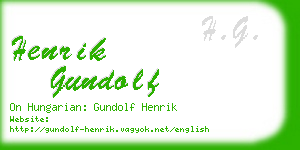 henrik gundolf business card